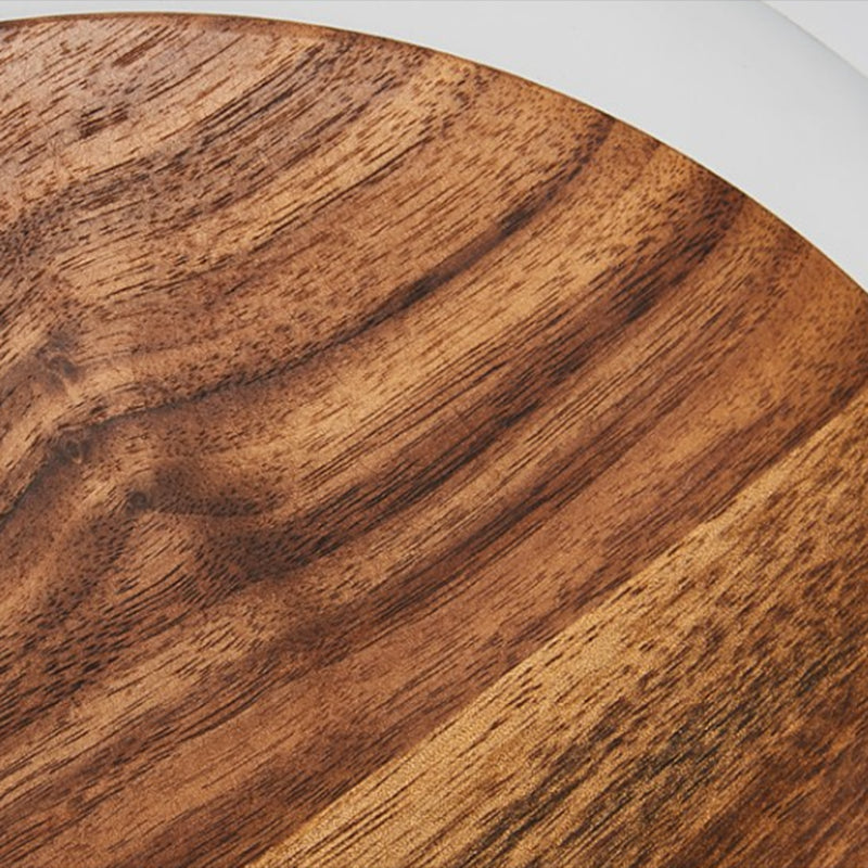 Luce a ciondolo in legno di noce marrone moderna semplice 1 luce rotonda a led lampada per soggiorno