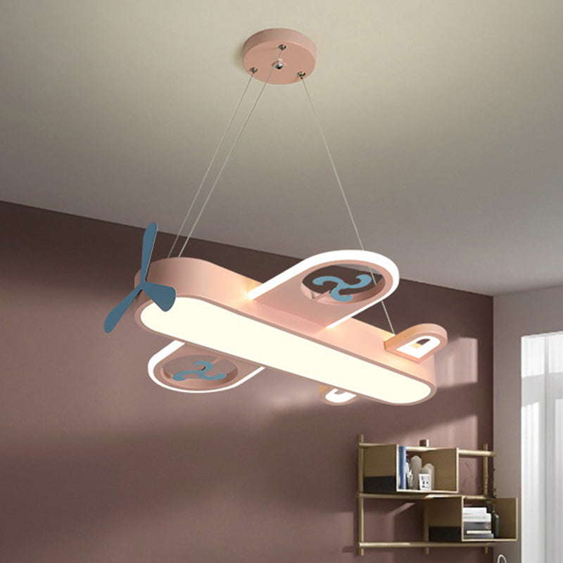 Cartoon Creative Personality Ceiling Pendant Light Metal Aircraft LED Hanging Light for Children Bedroom