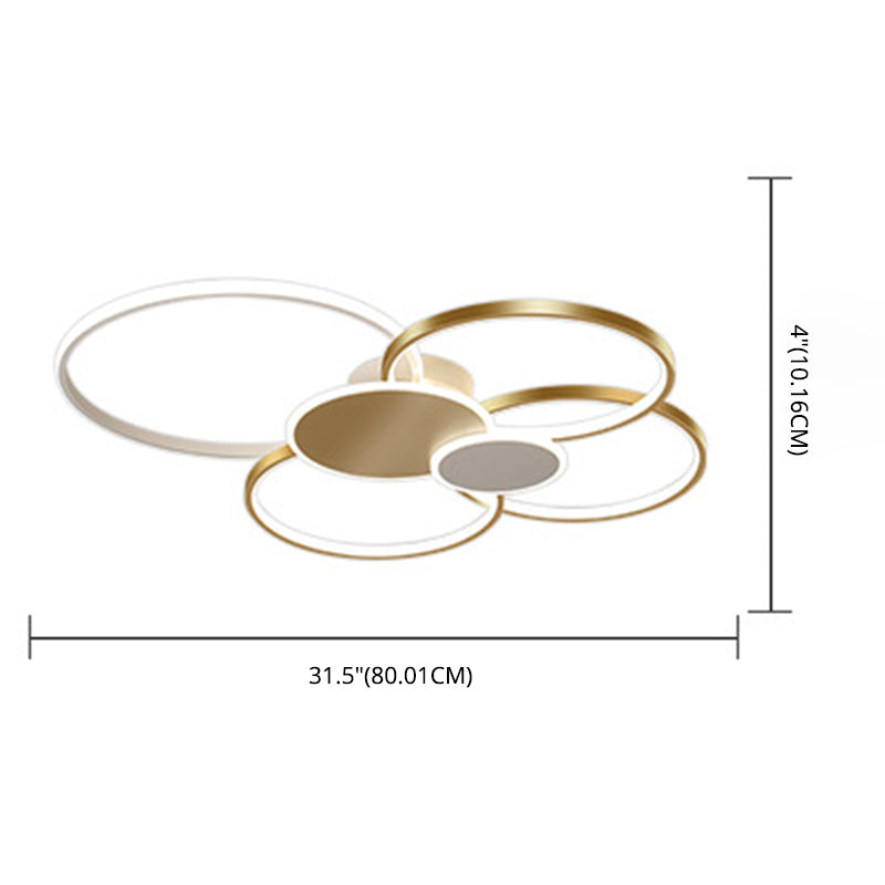 Metal Circlet Flush Mount Lighting Minimalist LED Ceiling Light Fixture for Living Room