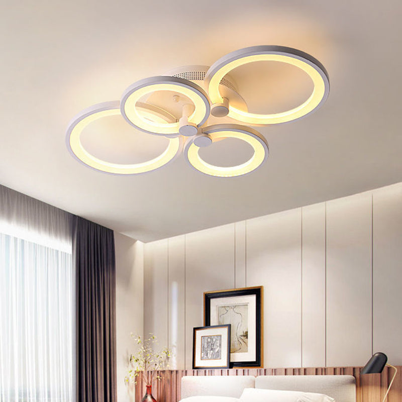 LED Circle Flush Ceiling Light Modern Minimalist Acrylic Bedroom Semi Mount Lighting