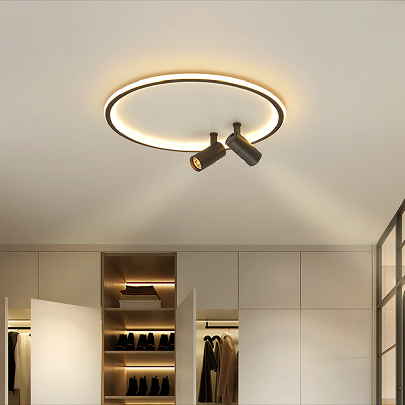 Circular LED Flush Mount Light Nordic Acrylic Study Room Ceiling Fixture with Spotlight