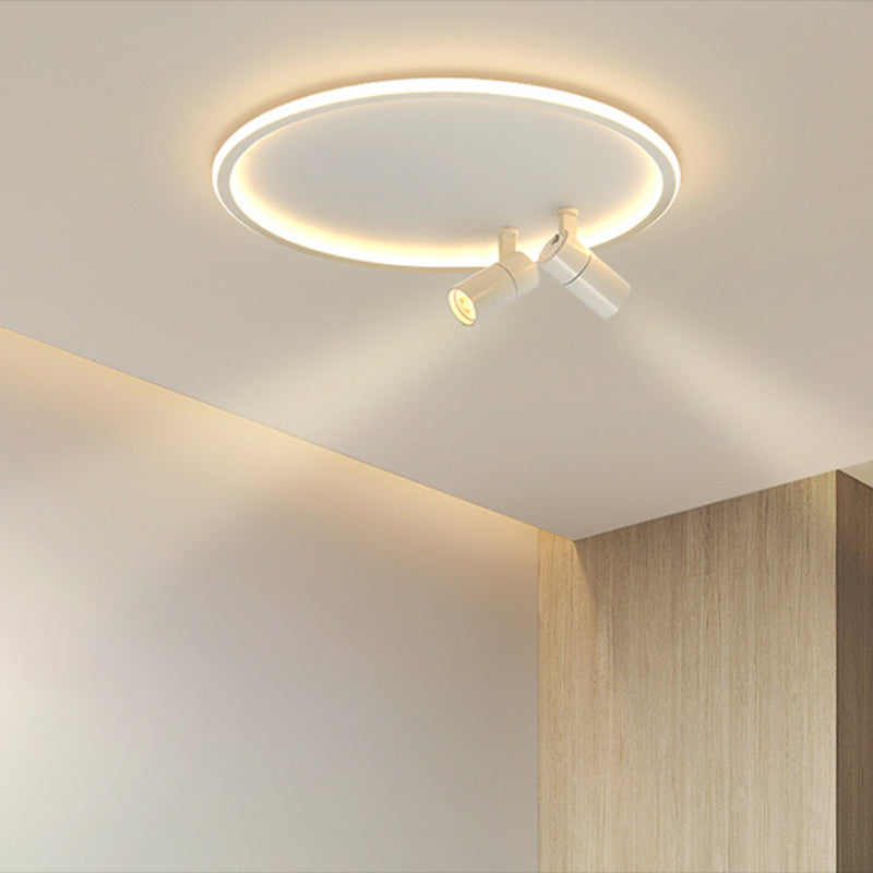 Circular LED Flush Mount Light Nordic Acrylic Study Room Ceiling Fixture with Spotlight