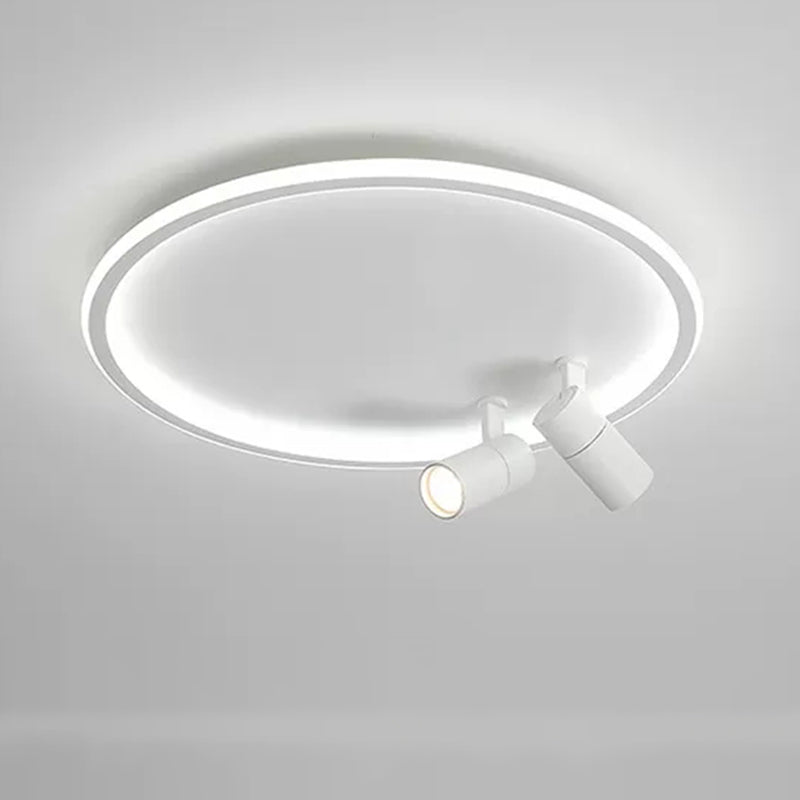 Circular LED Flush Mount Light Nordic Acrylic Study Room Ceiling Fixture with Spotlight