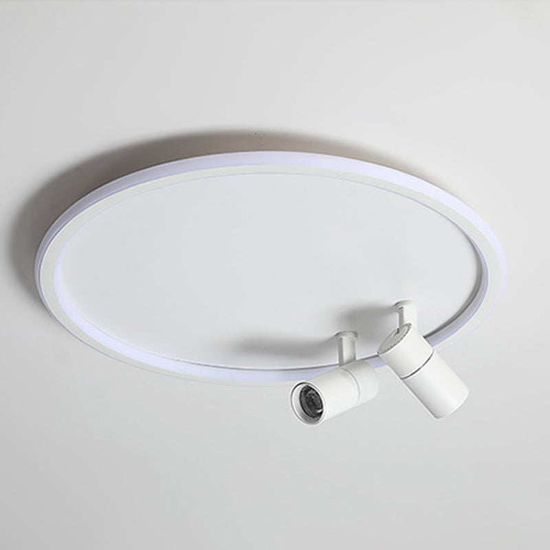 Circular LED Flush Mount Light Nordic Acrylic Study Room Ceiling Fixture with Spotlight