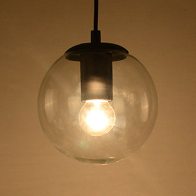 Accensione a ciondolo Globe Industrial 6 "/8"/12 "1 Luce Light Clear Glass Appesi Luce in nero/Chrome