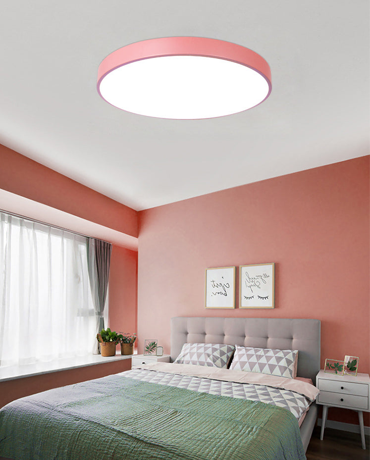 Nordic Style Metal Flush Mount Ceiling Lamp Round Shape LED Flush Mount Lighting for Bedroom