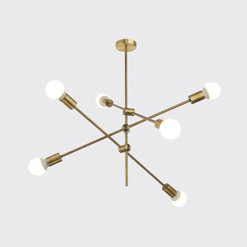 Oro 6 luce molecolare lampadario illuminazione moderna sfera vetro sospeso a sospensione per soggiorno