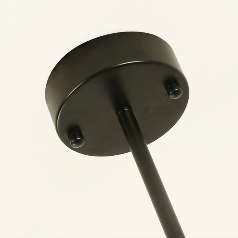 Black Metal Hanging Chandelier Light Modern Opal Glass Shade Ceiling Chandelier for Living Room