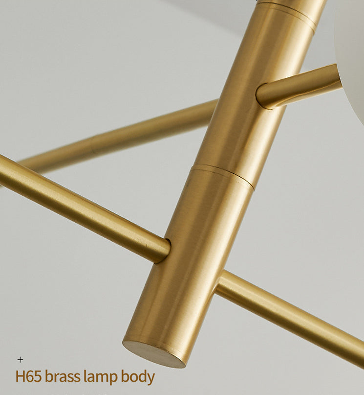 Post-Modern Metal Hanging Chandelier Light Glass Shade Ceiling Chandelier in Gold for Living Room