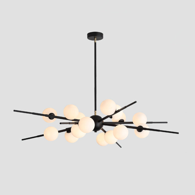 Modern Starburst Hanging Chandelier Light Opal Glass Shade Ceiling Chandelier for Living Room