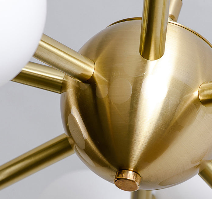 Modern Starburst Hanging Chandelier Light Opal Glass Shade Ceiling Chandelier for Living Room