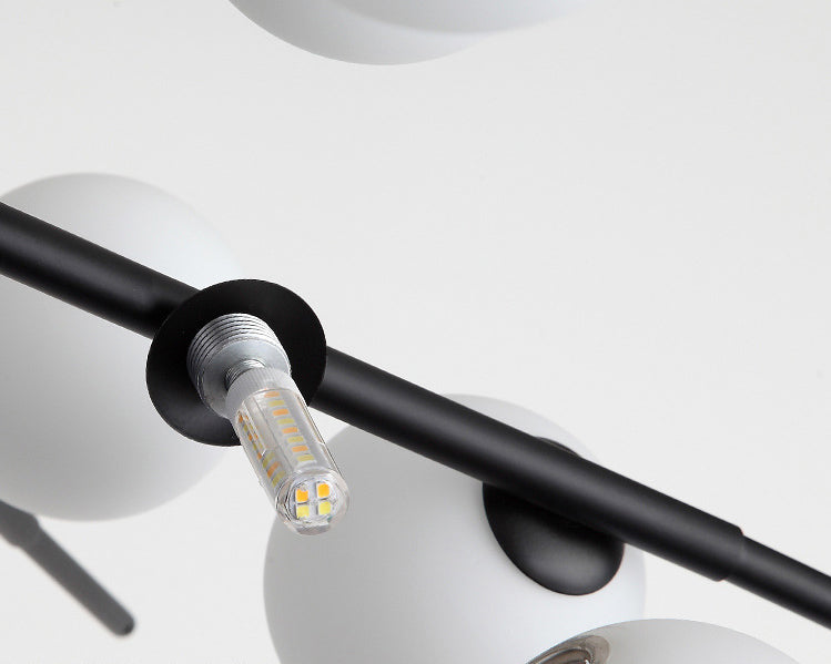 Modern Starburst Hanging Chandelier Light Opal Glass Shade Ceiling Chandelier for Living Room