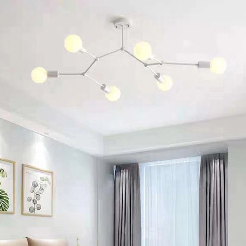 6 lampadario a sospensione del ramo leggero leggero lampadario a soffitto in vetro moderno per soggiorno per soggiorno
