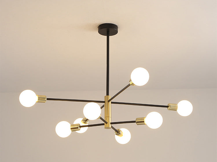 Zwarte moleculaire kroonluchter verlichting modern bolglas hangend licht licht voor woonkamer