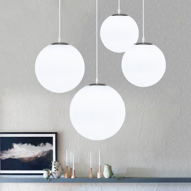 1 Iflip a pallone leggero a sfere sospesa moderna semplice sospensione per soffitto in vetro bianco per negozio di abbigliamento
