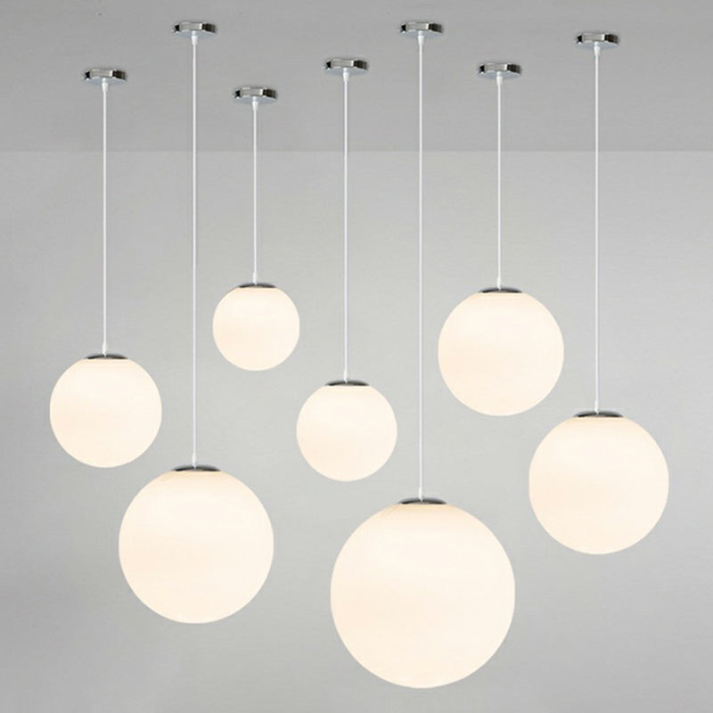 1 Iflip a pallone leggero a sfere sospesa moderna semplice sospensione per soffitto in vetro bianco per negozio di abbigliamento