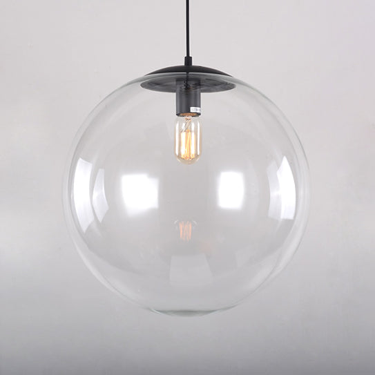 Accensione a ciondolo Globe Industrial 6 "/8"/12 "1 Luce Light Clear Glass Appesi Luce in nero/Chrome