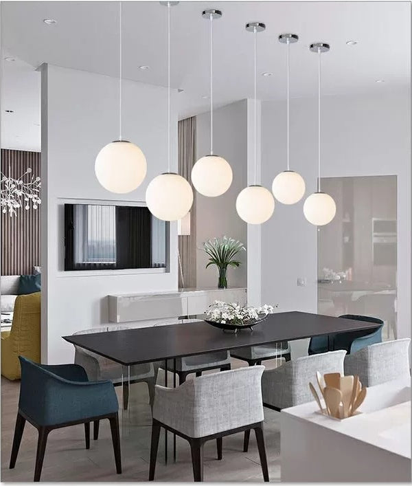 1 Iflip a pallone leggero a sfere sospesa moderna semplice sospensione per soffitto in vetro bianco per negozio di abbigliamento