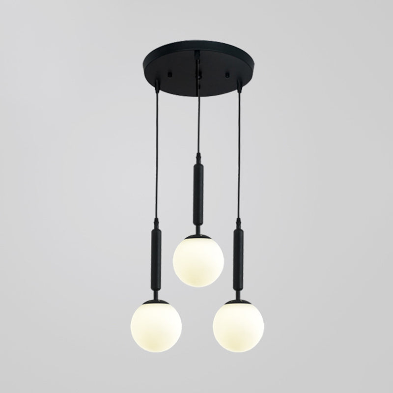 3 Lights Spherical Multi Light Pendant Creative Modern Glass Pendant for Clothing Store