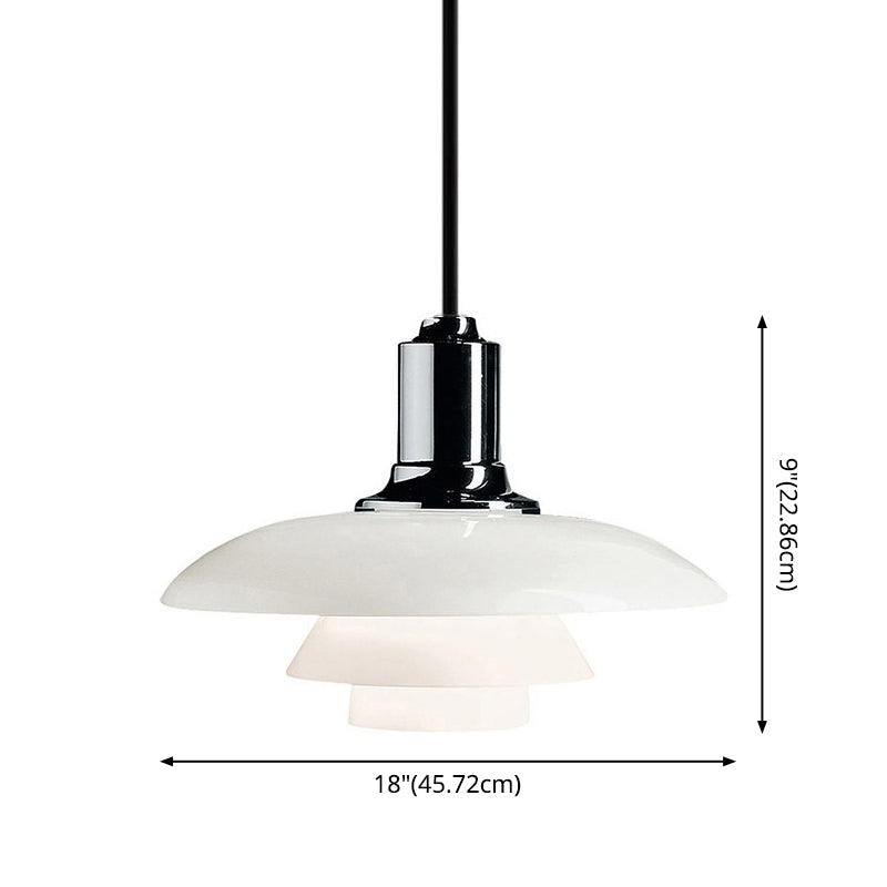 1 Light Flared Light Pendant Modern Simple Glass Hanging Lights for Restaurant