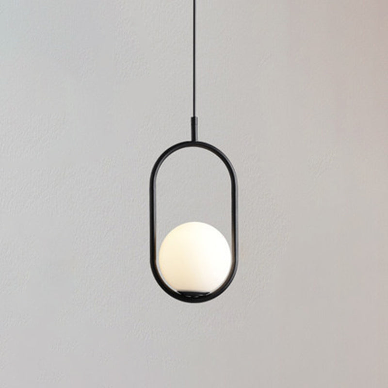 1 luminaires suspendus légers au milieu du siècle moderne en verre blanc suspendu suspendu pour chambre à coucher