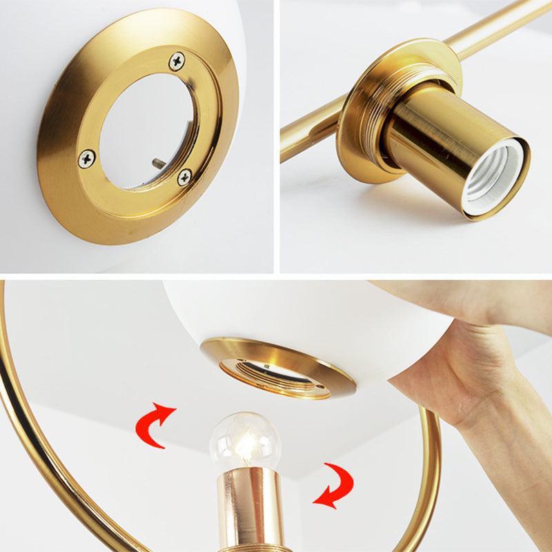 1 luminaires suspendus légers au milieu du siècle moderne en verre blanc suspendu suspendu pour chambre à coucher