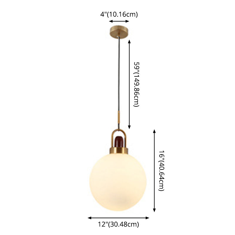 1 Light Ceiling Light Modern Simple White Glass Hanging Pendant Lights for Restaurant