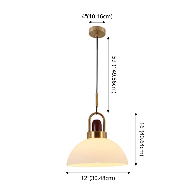 1 Light Ceiling Light Modern Simple White Glass Hanging Pendant Lights for Restaurant
