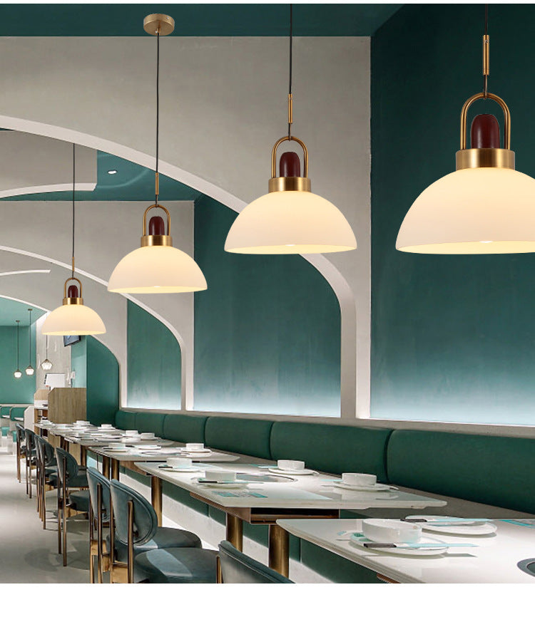 1 Light Ceiling Light Modern Simple White Glass Hanging Pendant Lights for Restaurant