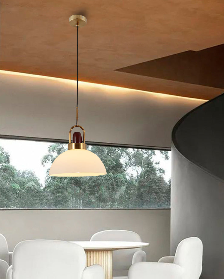 1 Light Ceiling Light Modern Simple White Glass Hanging Pendant Lights for Restaurant