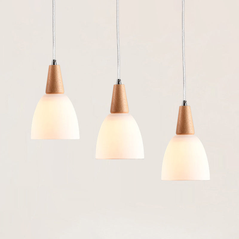 Cone Hanging Pendant Lights Modern Simple White Glass Pendant Ceiling Lights for Restaurant
