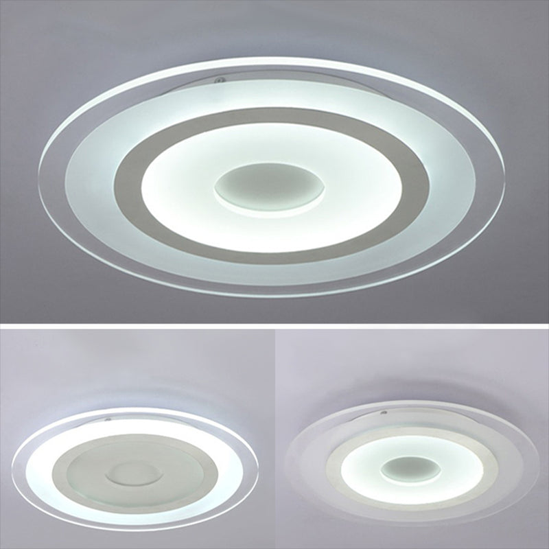 LED Bedroom Flush Mount Ceiling Light Fixture Simple White Flush Mount Lighting with Round Acrylic Shade