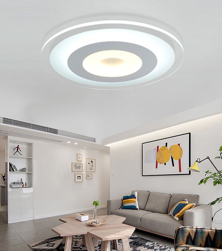 LED Bedroom Flush Mount Ceiling Light Fixture Simple White Flush Mount Lighting with Round Acrylic Shade