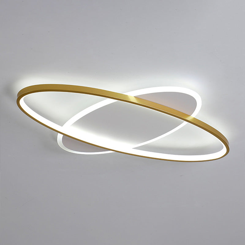 Gouden ovale inbouwlamp minimalistische stijl LED metalen plafondlamp