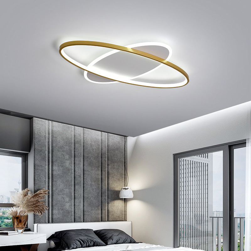 Gouden ovale inbouwlamp minimalistische stijl LED metalen plafondlamp