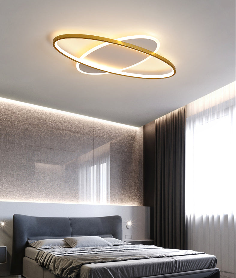Gouden ovale inbouwlamp minimalistische stijl LED metalen plafondlamp
