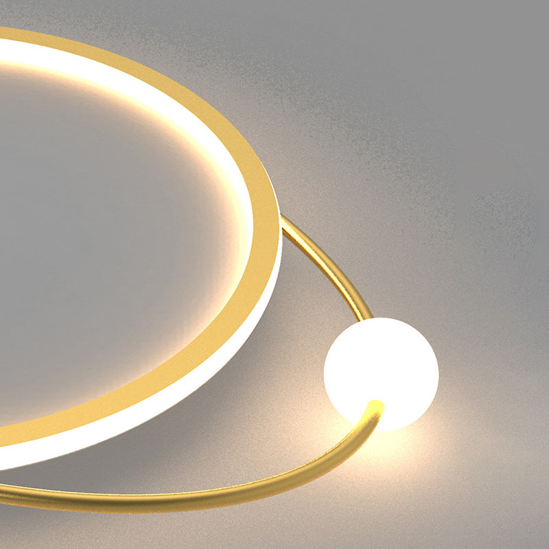 Gold Ring Flush Mount Ceiling Light Simplicity LED Acrylic Close to Ceiling Lamp