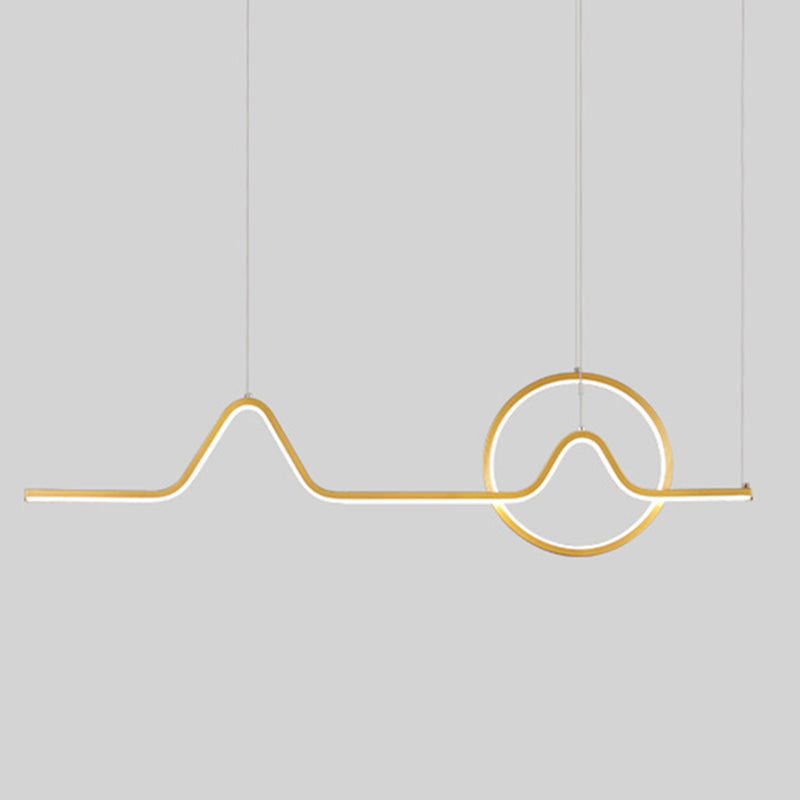 Metal Lines Island Lighting Fixture Contemporary Style LED Island Ceiling Light for Dinning Room