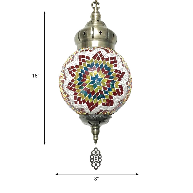 Palla antica appetta al vetro colorato di vetro 1/6 lampadina spia per soggiorno