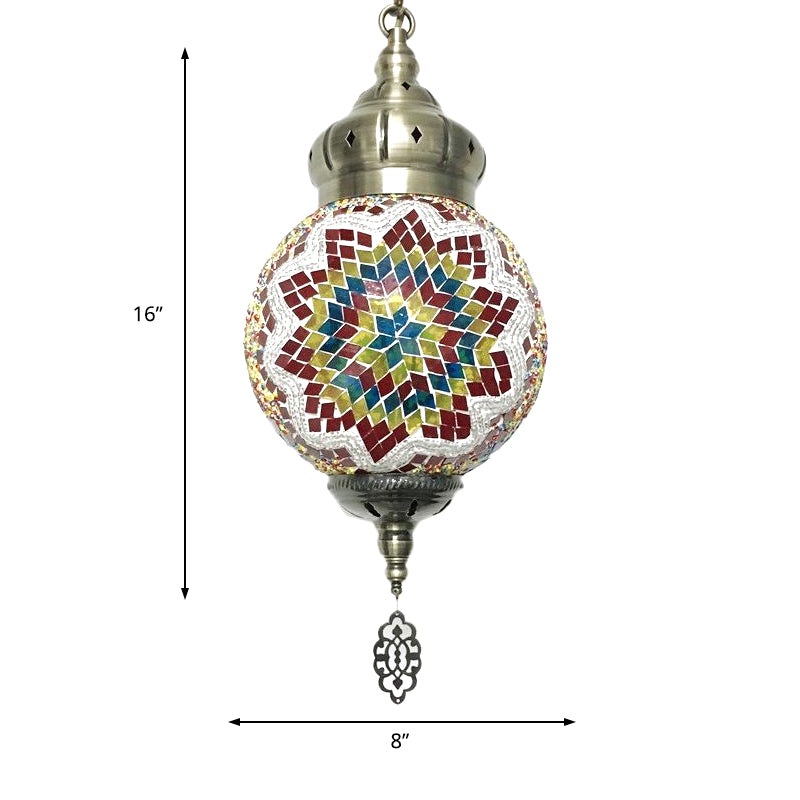 Antike kugel hängende helle farbenfrohes Glas 1/6 Lampenaufhängung Licht für Wohnzimmer