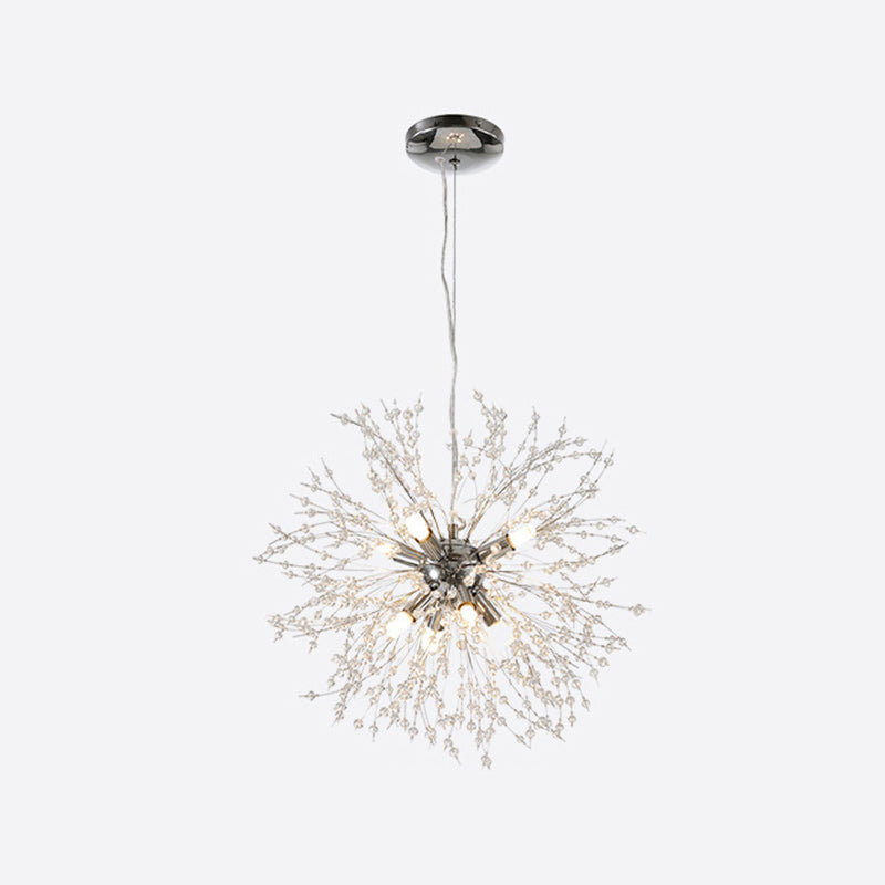 Hedendaagse eenvoud Stijl Dandelion Kroonluchter met kristallen kralenschaduw Home Decoratief verlichting voor eetkamer