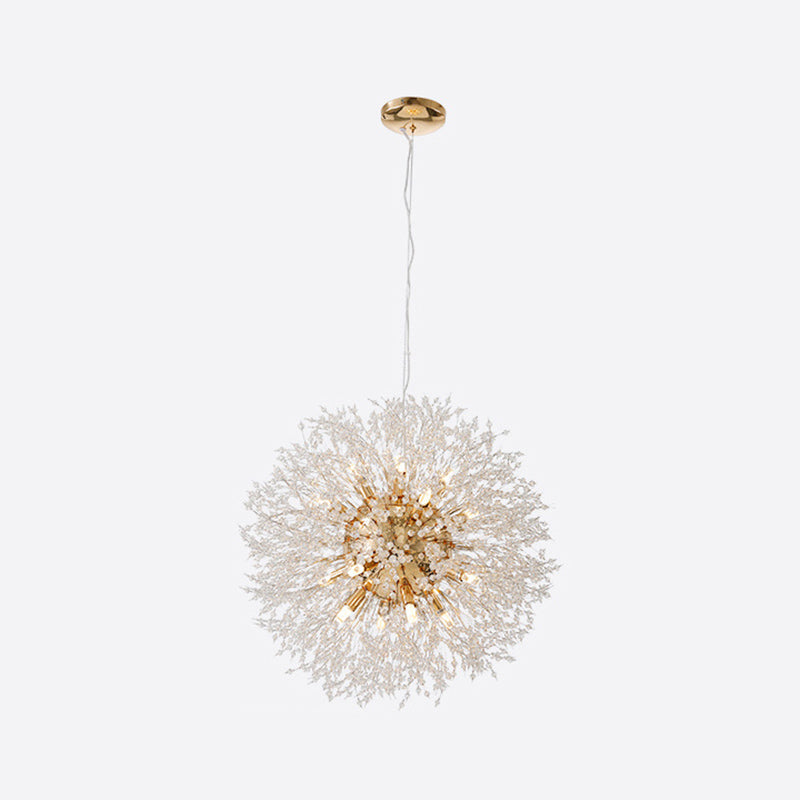 Contemporary Simplicity Style Dandelion Chandelier with Crystal Beads Shade Home Decorative Lighting Fixture for Dining Room
