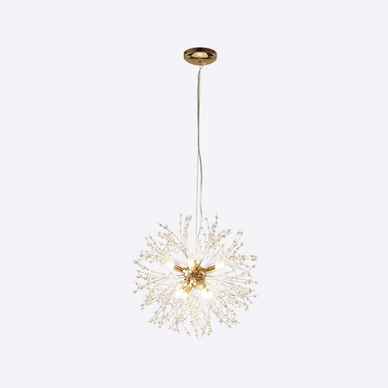 Hedendaagse eenvoud Stijl Dandelion Kroonluchter met kristallen kralenschaduw Home Decoratief verlichting voor eetkamer
