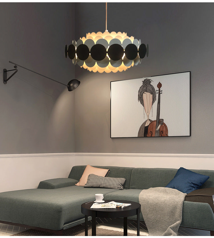 23,6 pollici di larghezza lampadario in metallo rotondo luce post-moderna a 9 luci a sospensione Light Pendente per sala da pranzo camera da letto