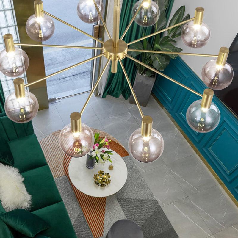 Modern Style Clear Glass Ball Chandelier Light Simplicity Multi Lights Suspension Lamp for Dining Room