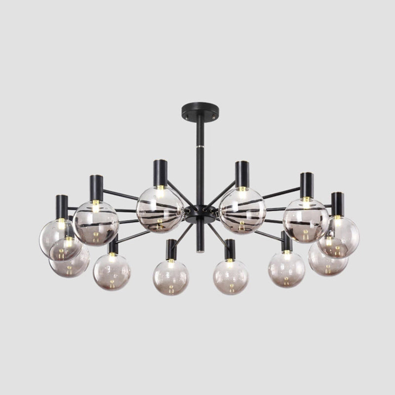 Modern Style Clear Glass Ball Chandelier Light Simplicity Multi Lights Suspension Lamp for Dining Room