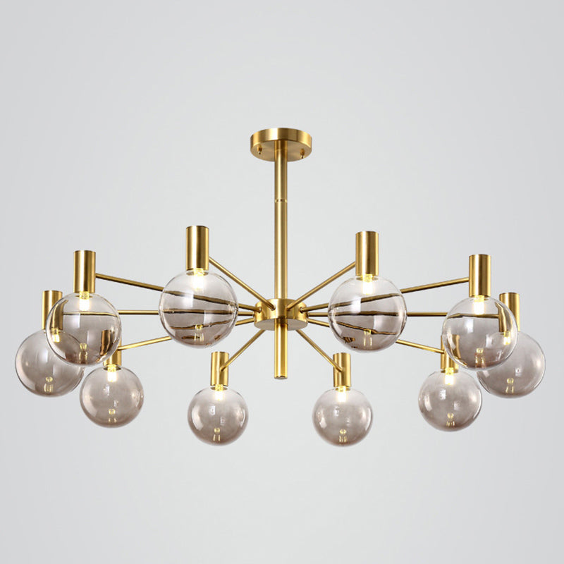 Modern Style Clear Glass Ball Chandelier Light Simplicity Multi Lights Suspension Lamp for Dining Room