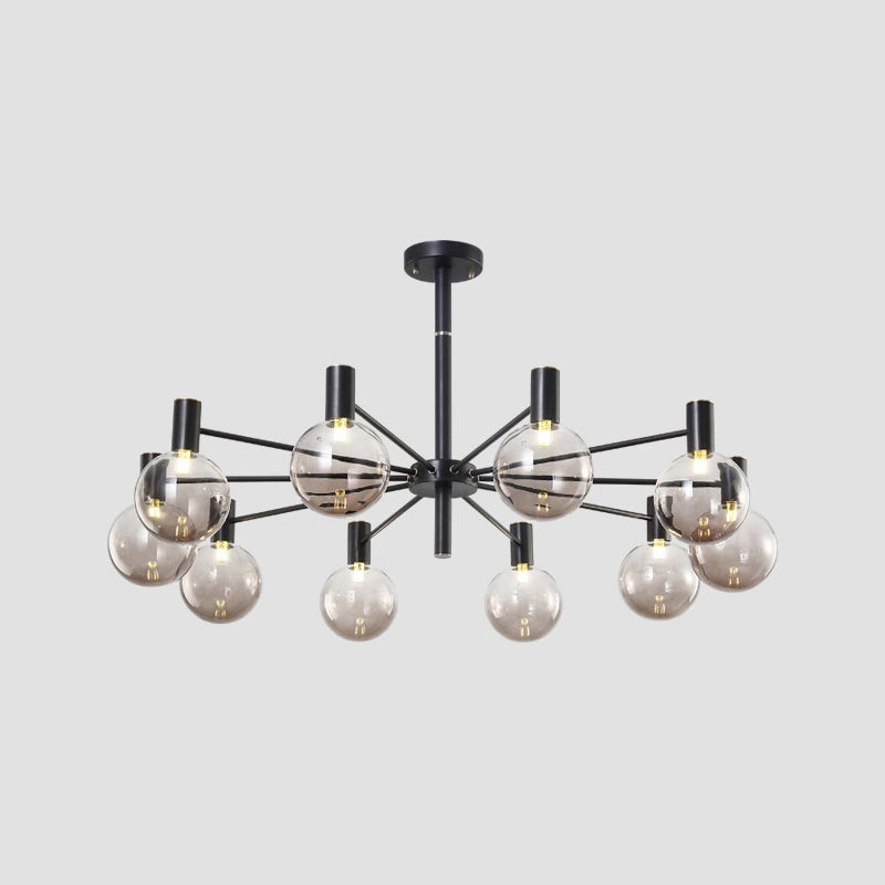 Modern Style Clear Glass Ball Chandelier Light Simplicity Multi Lights Suspension Lamp for Dining Room