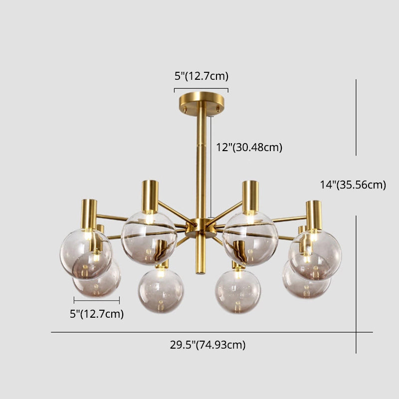 Modern Style Clear Glass Ball Chandelier Light Simplicity Multi Lights Suspension Lamp for Dining Room