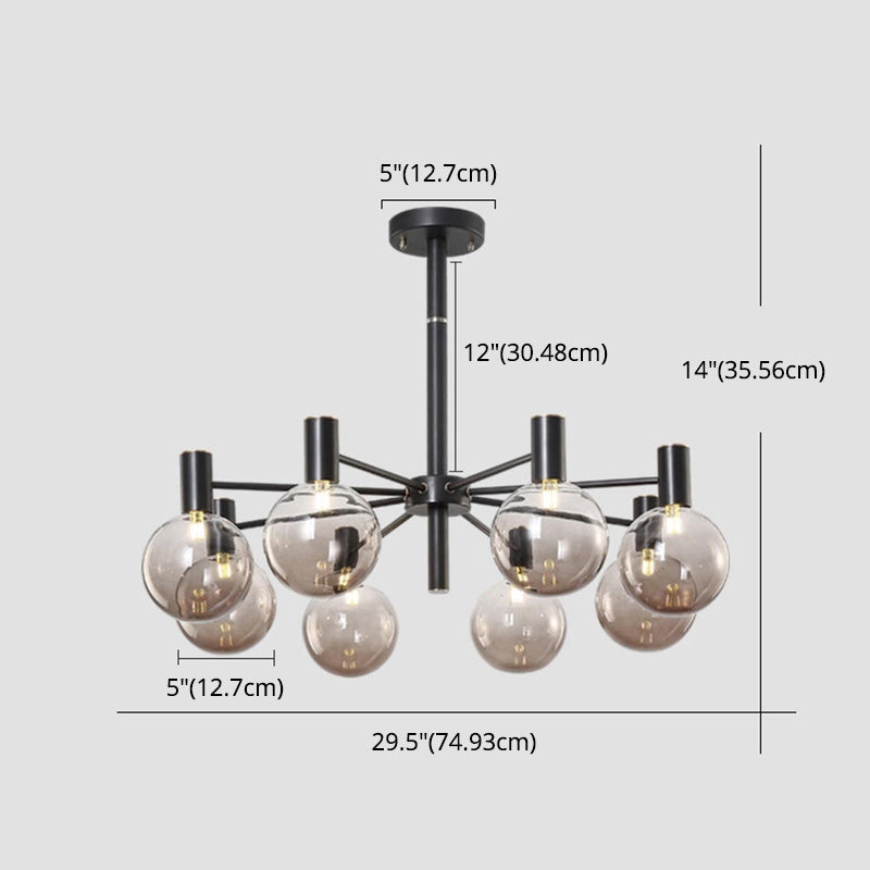 Modern Style Clear Glass Ball Chandelier Light Simplicity Multi Lights Suspension Lamp for Dining Room